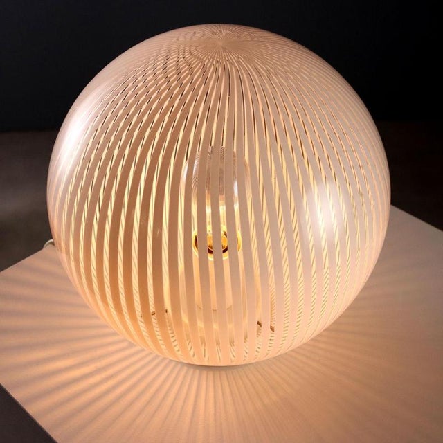 Vintage Tessuti Lamp in Aluminium and Glass from Venini, 1970s For Sale - Image 3 of 7