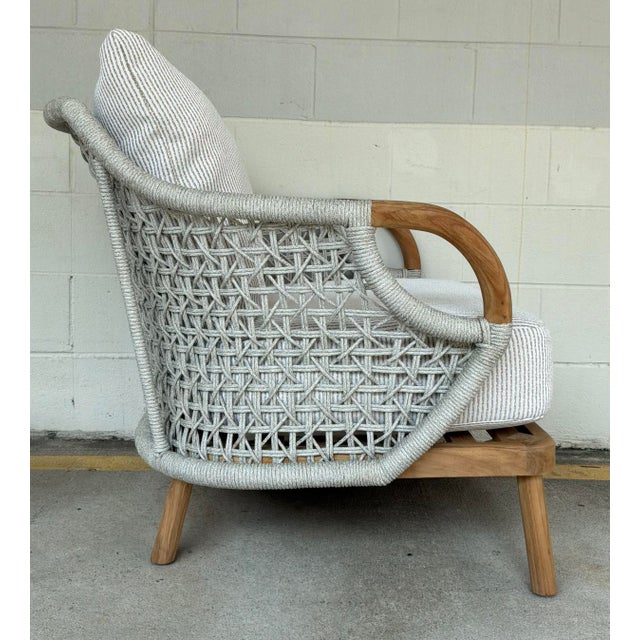 Made Goods Made Goods Organic Modern Teak Tessa Lounge Chair and Ottoman For Sale - Image 4 of 11