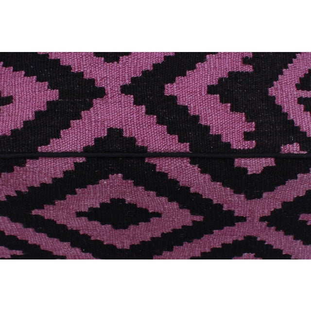 1990s Boho Chic Handmade Kilim Upholstered Ottoman For Sale In New York - Image 6 of 9