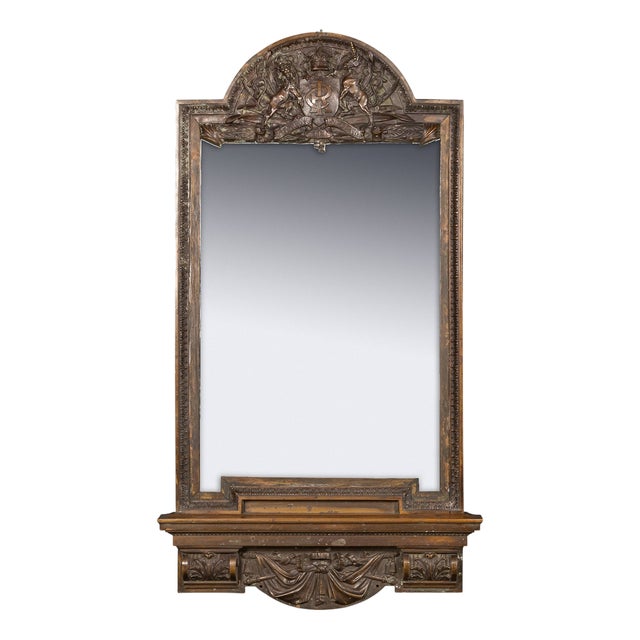 Antique Cast Bronze Mirror from Royal Insurance Company, 1880s For Sale