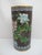 Chinese cloisonné enamel vase with cylindrical shape. Could function as a large vase or a small umbrella stand. Brass with...