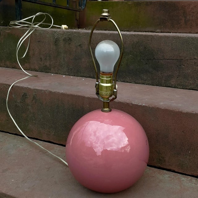 Vintage Mid 20th Century Bubblegum Ball Spherical Table Lamp With Turning Dimmer For Sale - Image 9 of 9
