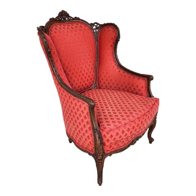Antique French Chair Bergere Walnut For Sale