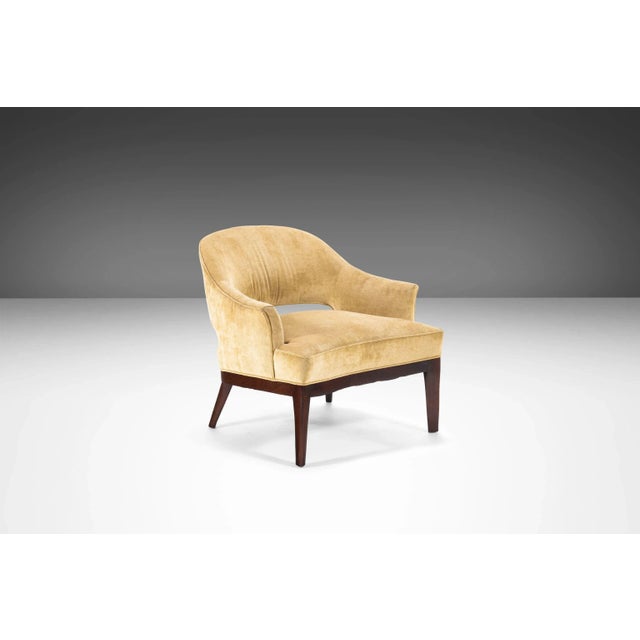 Saber Leg Lounge Chair in Walnut and Original Fabric Attributed to Harvey Probber, USA, circa 1960's For Sale - Image 13 of 13