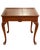 Dimensions: 28" W x 18" L x 26" H Gorgeous 1966 vintage mahogany English Queen Anne tray top tea table. Beautiful details:...