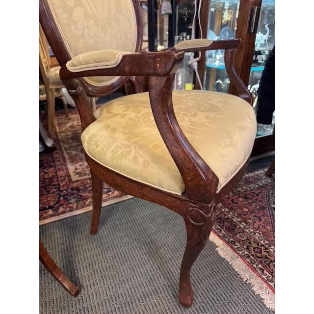 Gold Contemporary Upholstered French Style Designer Armchair For Sale - Image 8 of 12
