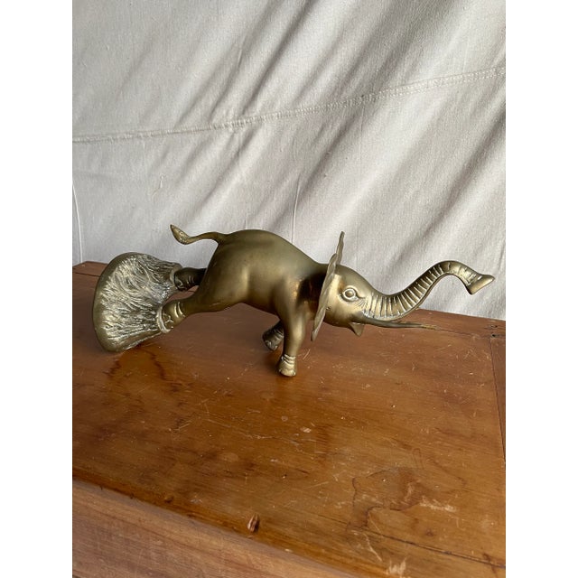 Brass Vintage Mid 20th Century Standing Brass Elephant Figurine or Sculpture For Sale - Image 8 of 13