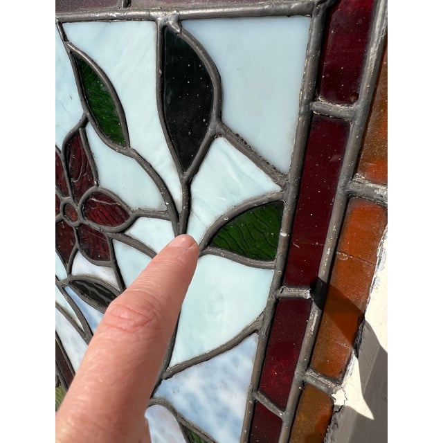 Pair of American Victorian Stained Glass Windows For Sale - Image 12 of 18