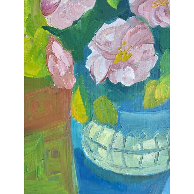 Paint Expressionist Mid Century Still Life Oil Painting by Swedish Artist Waldemar Berg For Sale - Image 7 of 18