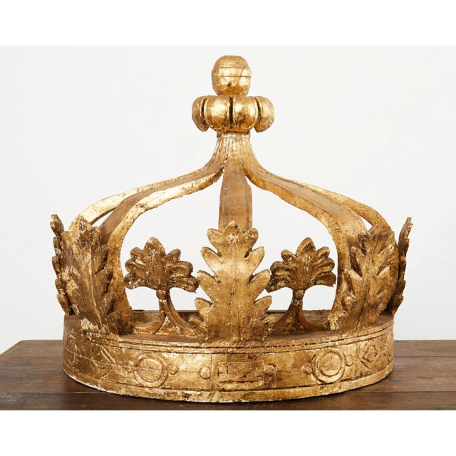 19th Century 19th Century Pair of Italian Baroque Style Giltwood Bed Coronas For Sale - Image 5 of 12