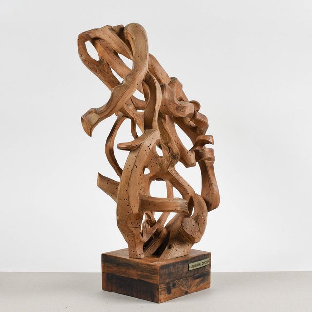 Wood Stylized Wooden Sculpture by Luigi Balducci, 1970 For Sale - Image 7 of 18