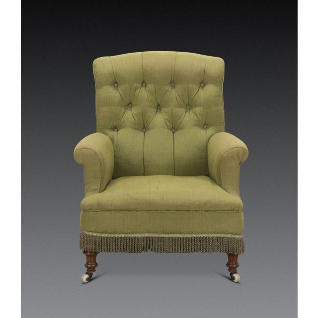 Antique Upholstered Easy Lounge Chair, 1860 For Sale - Image 10 of 10