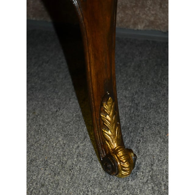 1920s Antique Three Drawer Carved Walnut Italian Bombe' Commode W/Floral Painted Top For Sale - Image 5 of 13