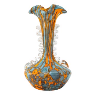 Italian Millefiori Art Glass Vase, 1950s For Sale