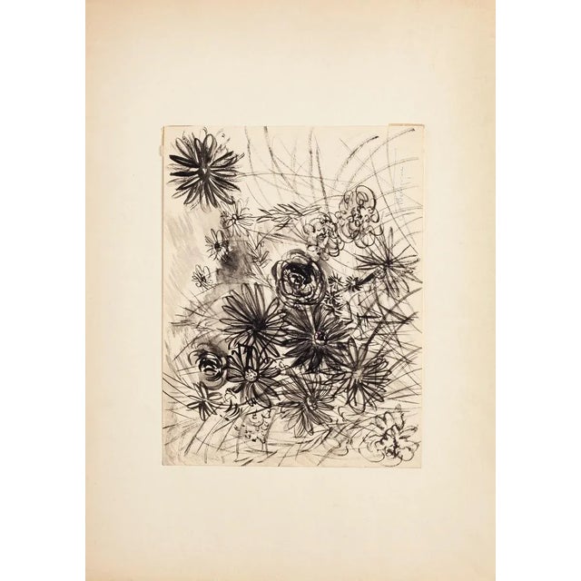 Flowers Composition is an original china ink and watercolor drawing on ivory-colored paper realized by Gustave Bougogne...