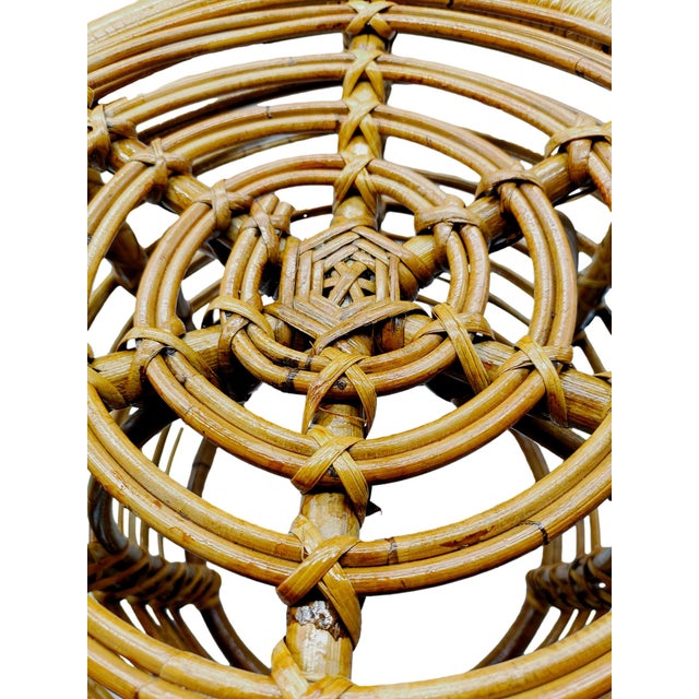 Tito Agnoli Cylindrical Stool in Rattan by Tito Agnoli, 1960s For Sale - Image 4 of 6