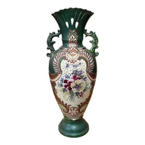 Japanese Ceramic Nippon Style Floral Vase, Circa 1910, Signed