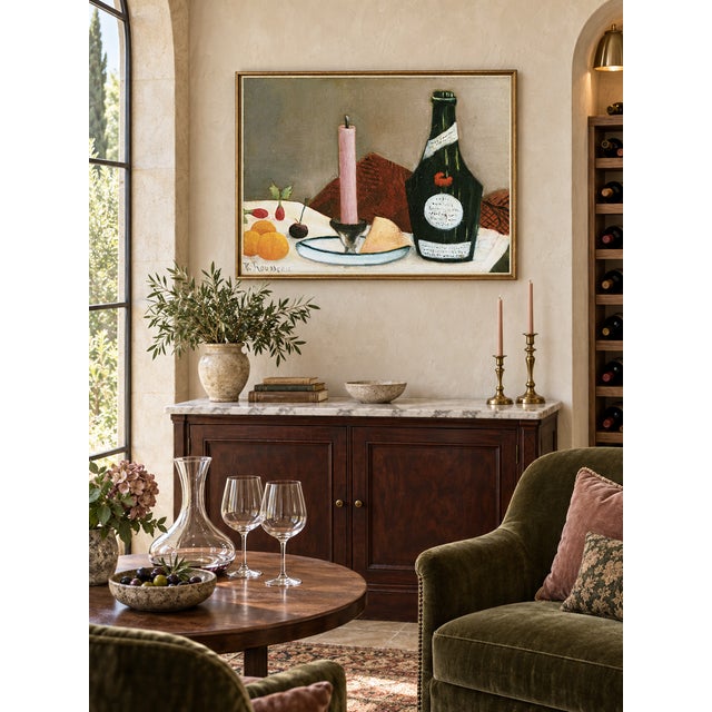 French 1908 Vintage French Still Life Art Print With Pink Candle by Henri Rousseau - 16" X 12" For Sale - Image 3 of 8