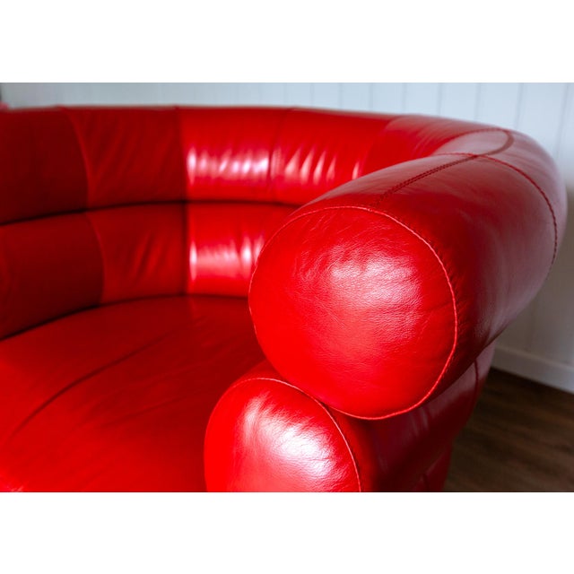 Eileen Gray Vintage Red Leather Lounge Chair by Eileen Gray, 1980s For Sale - Image 4 of 18