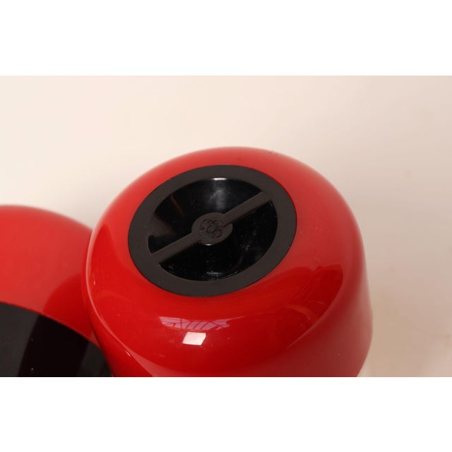 Vintage Italian Post-Modern Red and Black Salt and Pepper Mill by Guzzini For Sale - Image 10 of 12