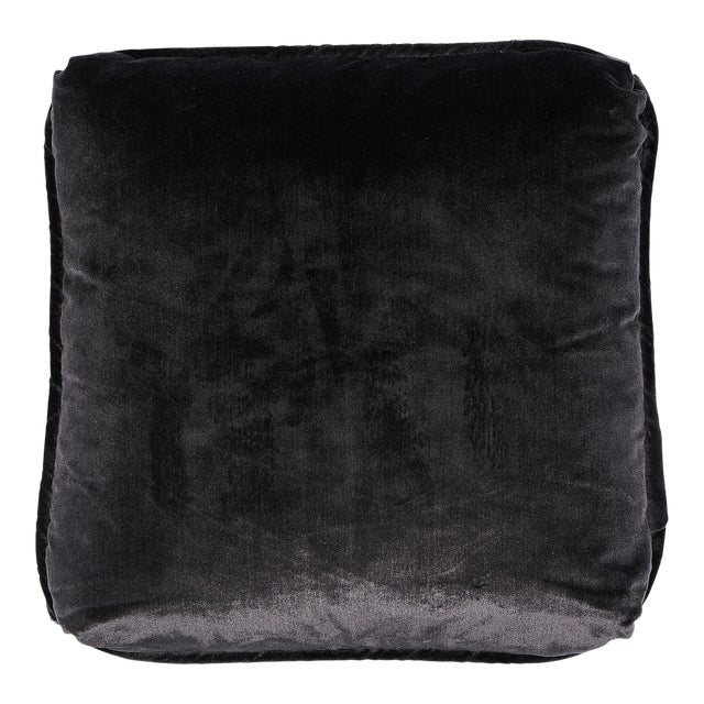 Schumacher Venetian Silk Velvet 22" Pillow in Graphite For Sale