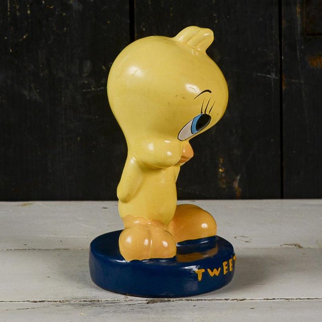 Ceramic Titti Sculpture Piggy Bank with Tweety Inscription For Sale - Image 7 of 10