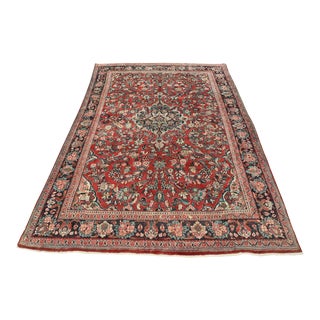 1970s Vintage Persian Sarouk Lilihan Rug 8’10” X 11’9” For Sale
