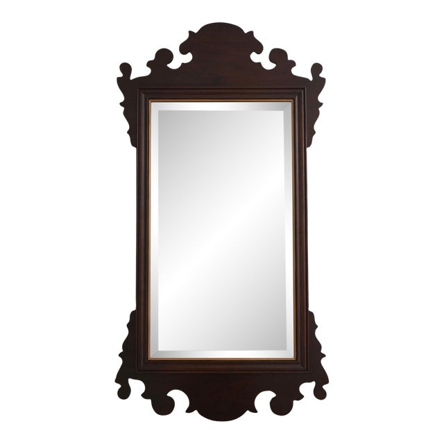 Ethan Allen Georgian Court Chippendale Cherry Mirror For Sale
