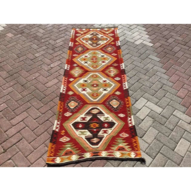 Vintage Turkish Kilim Runner - 35.5" X 104" For Sale - Image 10 of 10
