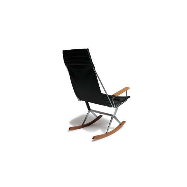 Gerald McCabe for Brown Saltman Steel and Walnut Mid-Century Rocking Chair, Attributed For Sale In San Francisco - Image 6 of 12