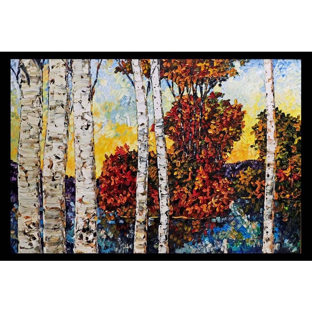 Impressionist Maya Eventov River Reflections II Original Acrylic Painting on Canvas HandSigned For Sale - Image 3 of 13