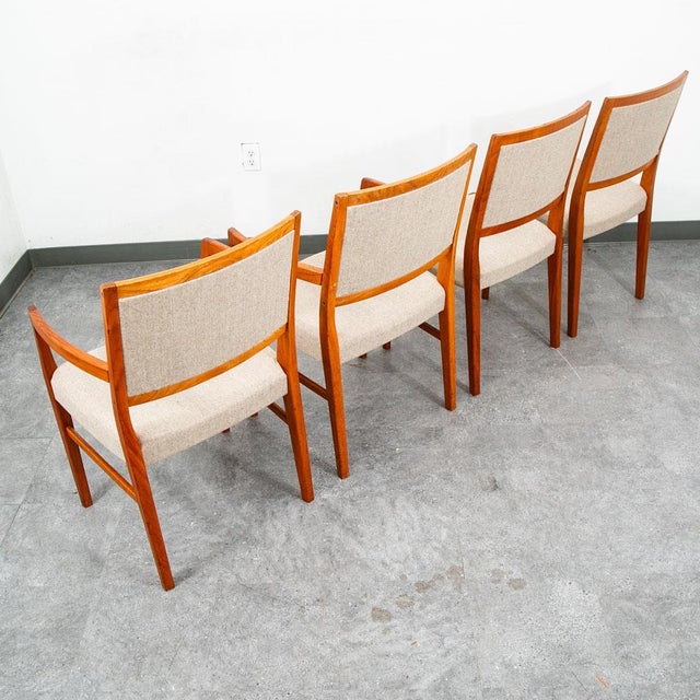 Mid Century Danish Modern Dining Chairs Set 4 Wool Teak Wood Svegards Sweden MCM For Sale - Image 12 of 12