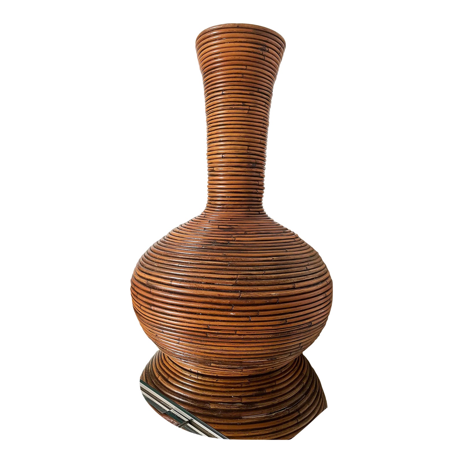 Mid-Century Modern Gabriella Crespi Style Pencil Reed Vase | Chairish