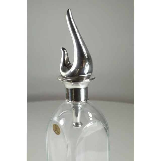 Vintage Crystal Bottle with 925 Silver by Del Conte For Sale - Image 3 of 7