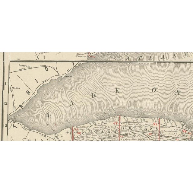 Antique Map of New York State by Rand McNally, 1899 For Sale - Image 4 of 12