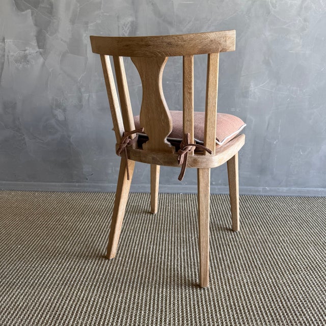 Durrell White Oak Dining Chair With Linen Seat Cushion in Natural Finish For Sale - Image 12 of 13