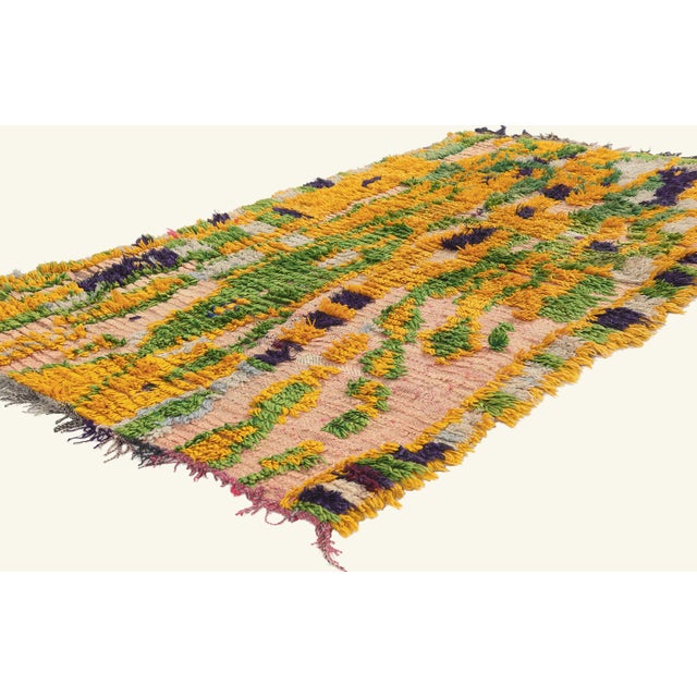 22016 Vintage Azilal Moroccan Rug, 03'02 x 05'07. The Verdant Passage: A Vintage Azilal Moroccan Masterpiece of Sacred...