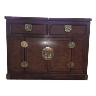 Vintage Henredon Flip-Top Rolling Bar Cabinet For Sale