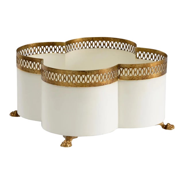 Chelsea House Tracery Cachepot in Cream, Small For Sale