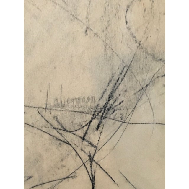 1960s Vintage Original Charcoal Drawing of Male For Sale - Image 5 of 7