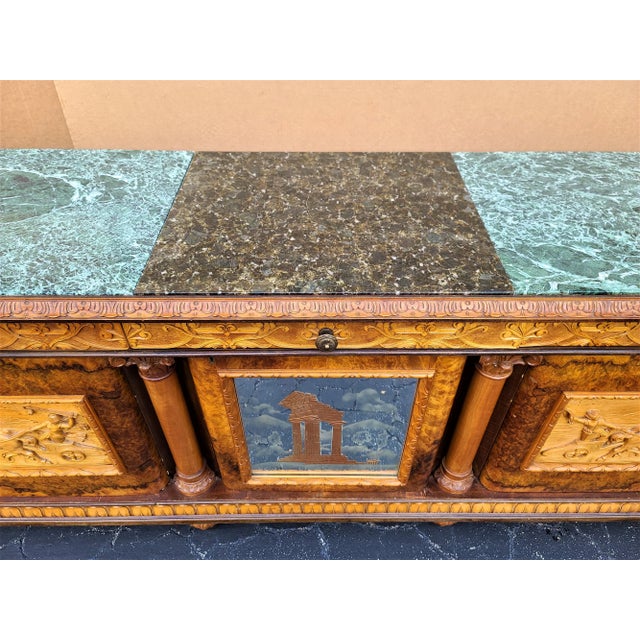 Offering One Of Our Recent Palm Beach Estate Fine Furniture Acquisitions Of An Antique Hand Carved Walnut Italian Empire...