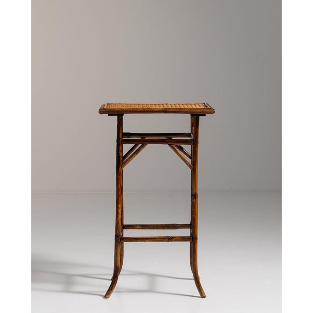 1900-1909 France Warm Honey Bamboo Faux-Bamboo Side Table For Sale In Greensboro - Image 6 of 11