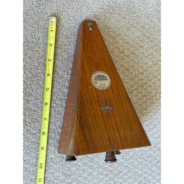 Vintage Mid-Century Czechoslovakian Prim Working Mechanical Metronome in Wood Circa 1960's For Sale In Baltimore - Image 6 of 12