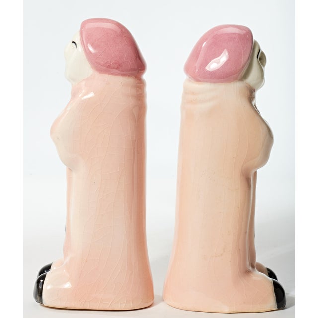 Figurative Mid 20th Century Whimsical Old Lady Salt and Pepper Shakers - a Pair For Sale - Image 3 of 5