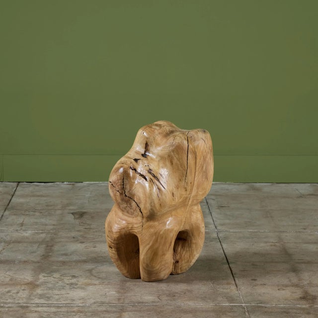 Contemporary Biomorphic Wood Sculpture For Sale - Image 3 of 12