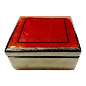 1960s Vintage Kashmir Black Lacquer Papier Mache Box