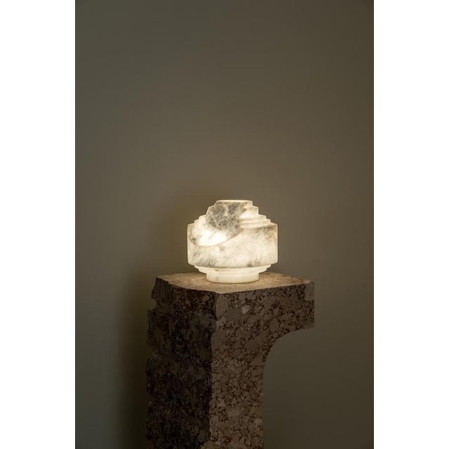 Wireless Cala Table Lamp by United Alabaster For Sale - Image 9 of 12