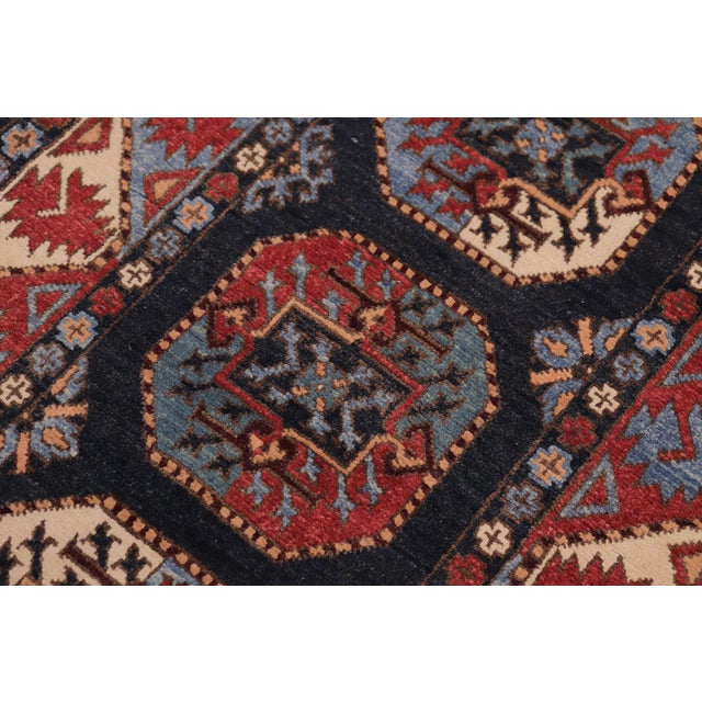 1990s Shabby Chic Ziegler Blue/Multi Wool Runner Rug- 2'7'' X 9'5'' For Sale - Image 5 of 10