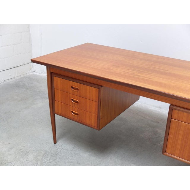 Wood Freestanding Executive Desk by Oswald Vermaercke for V-Form, 1960s For Sale - Image 7 of 18