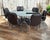 Chrome Table & Brown Leather & Chrome Pieff Chairs by Richard Young for Merrow, Set of 7 For Sale - Image 18 of 18